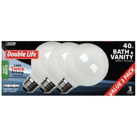 Feit ELECTRIC 40-Watt G25 120v Light 3 bulbs for Bath & vanity