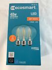 EcoSmart LED Light Bulb Soft White 40Watt G25 Globe Dimmable 3Pk